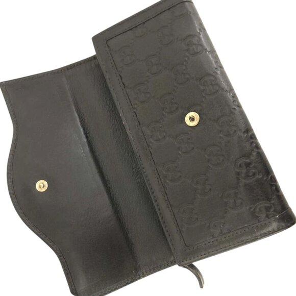 440205BK (L2) Gucci Wallet Long Interlocking Black PVC - Picture 5 of 9